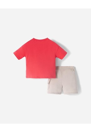 Conjunto Camiseta + Bermuda Bebé Niño Rojo
