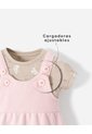 Conjunto Body + Vestido Algodón Bebé Niña Rosa de BABY FRESH