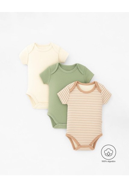 Body Manga Corta Algodón Surtido X3unds Bebé Unisex Multicolor