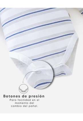 Body Manga Larga Algodón X2unds Bebé Niño Multicolor