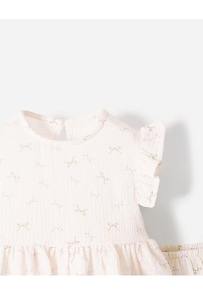 Conjunto Blusa + Short Bebé Niña Beige
