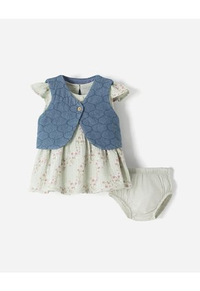 Conjunto Vestido + Bloomer Bebé Niña Multicolor