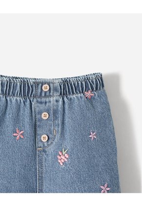 Jean Regular Algodón Bordado índigo Bebé Niña Azul Oscuro