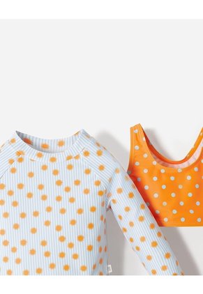 Vestido De Baño 3 Piezas Protección UV Estampado Bebé Niña Multicolor