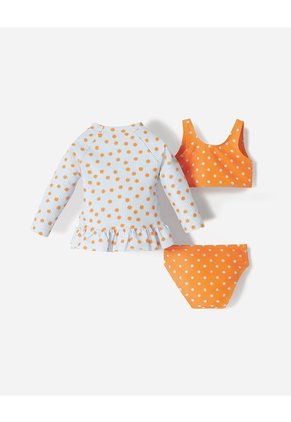 Vestido De Baño 3 Piezas Protección UV Estampado Bebé Niña Multicolor