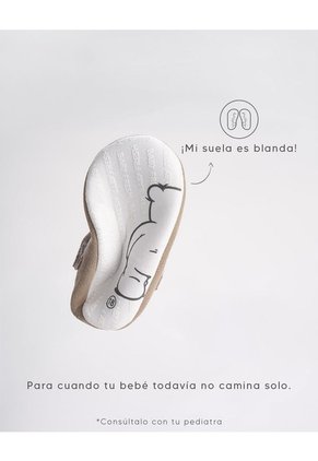 Zapatos Tipo Loafer Suela Blanda Café Bebé Niña Beige