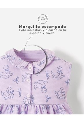 Conjunto Vestido + Bloomer Bebé Niña Lila