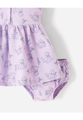 Conjunto Vestido + Bloomer Bebé Niña Lila