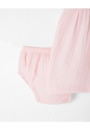 Conjunto Vestido + Bloomer Bebé Niña Rosa