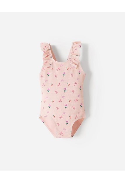 Vestido De Baño Rosado Estampado Bebé Niña Rosa