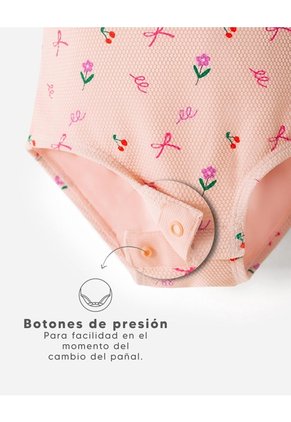 Vestido De Baño Rosado Estampado Bebé Niña Rosa