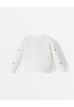 Buzo Tejido Apliques Bordados Blanco Bebé Niña Blanco