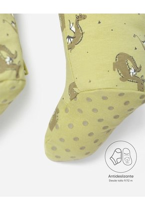 Pijama Algodón Cierre Doble Sentido Estampada Bebé Niño Verde