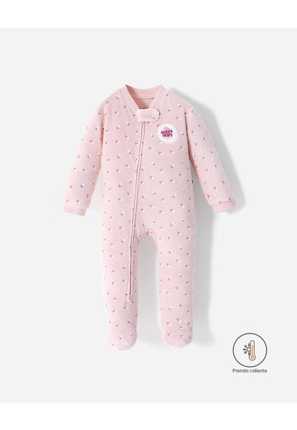 Pijama Cierre Doble Sentido Estampada Bebé Niña Rosa