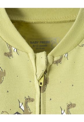 Pijama Algodón Cierre Doble Sentido Estampada Bebé Niño Verde
