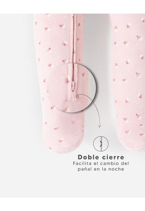 Pijama Cierre Doble Sentido Estampada Bebé Niña Rosa