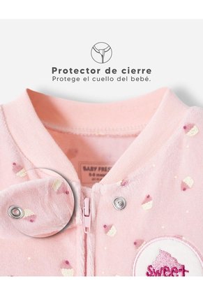 Pijama Cierre Doble Sentido Estampada Bebé Niña Rosa