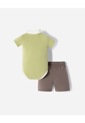 Conjunto Body + Bermuda Bebé Niño Verde