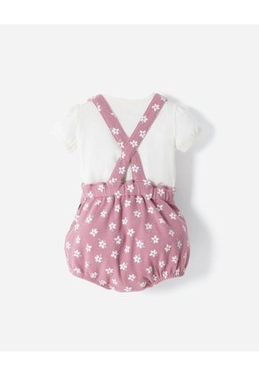 Conjunto Camiseta + Enterizo Algodón Bebé Niña Rosa Claro