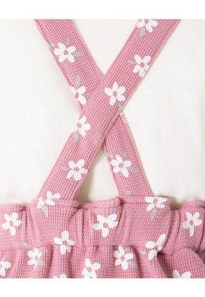 Conjunto Camiseta + Enterizo Algodón Bebé Niña Rosa Claro
