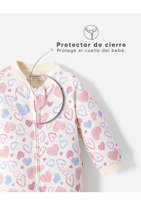 Pijama Algodón Cierre Doble Sentido Estampada Bebé Niña Beige