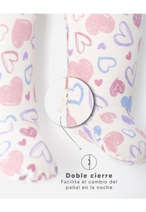Pijama Algodón Cierre Doble Sentido Estampada Bebé Niña Beige