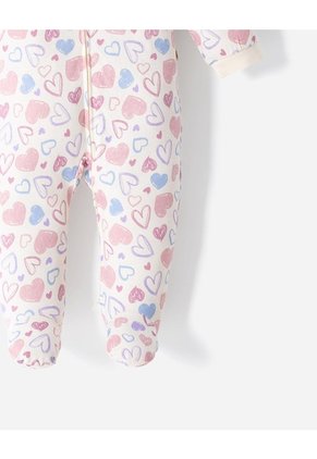 Pijama Algodón Cierre Doble Sentido Estampada Bebé Niña Beige