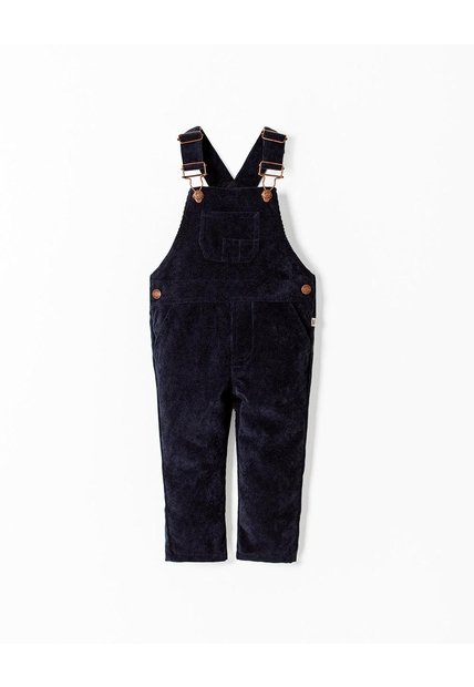 Overol Regular Corduroy Azul Niño Azul