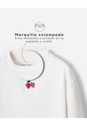 Camibuso Regular Acanalado Blanco Niña Blanco