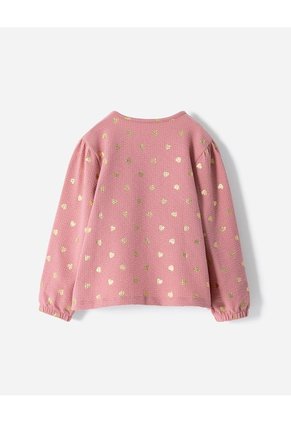Camisa Manga Larga Regular Palo De Rosa Brillos Niña Rosa Claro