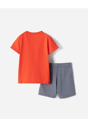 Pijama Camiseta + Short Algodón Niño Naranja