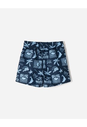 Pantaloneta De Baño Estampada Niño Azul