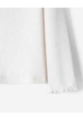 Camibuso Regular Acanalado Blanco Niña Blanco