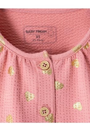 Camisa Manga Larga Regular Palo De Rosa Brillos Niña Rosa Claro