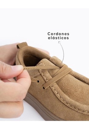 Zapato Tipo Mocasín Cuero Café Niño Cafe
