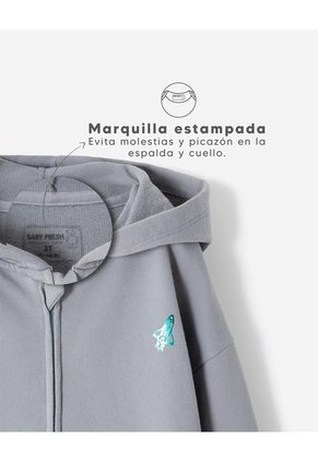 Buzo Oversize Gris Niño Gris