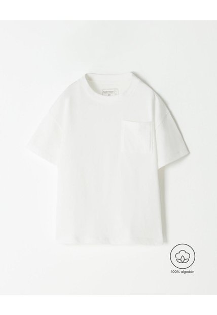 Camiseta Oversize Algodón Blanca Niño Blanco