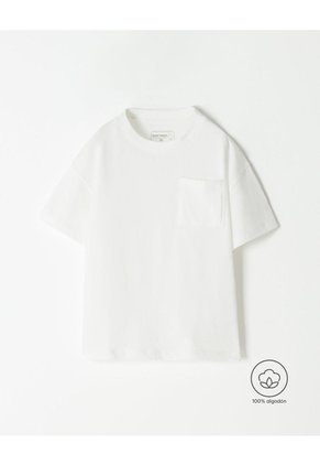 Camiseta Oversize Algodón Blanca Niño Blanco