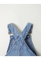 Overol Corto Denim Regular Algodón índigo Medio Unisex Azul Oscuro de BABY FRESH