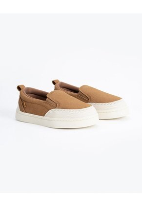 Zapatos Tipo Slip On En Pana Café Niño Cafe