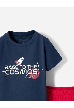 Pijama Camiseta + Short Algodón Niño Azul