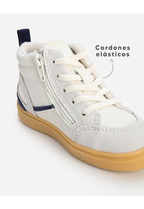 Tenis Tipo Bota Beige Niño Multicolor