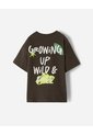 Camiseta Oversize Algodón Estampada Niño Chocolate de BABY FRESH
