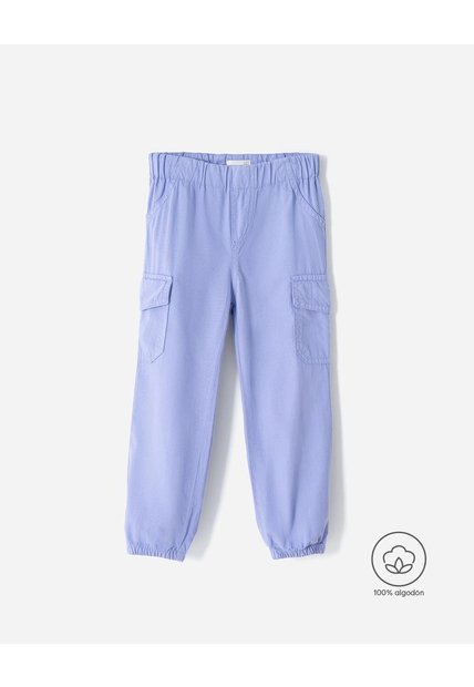 Pantalón Cargo Algodón Lavanda Niña Lavanda