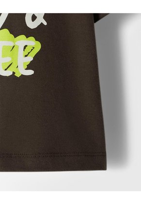 Camiseta Oversize Algodón Estampada Niño Chocolate