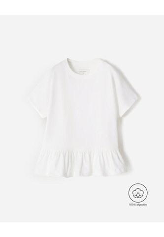 Camiseta Oversize Algodón Blanca Niña Blanco BABY FRESH