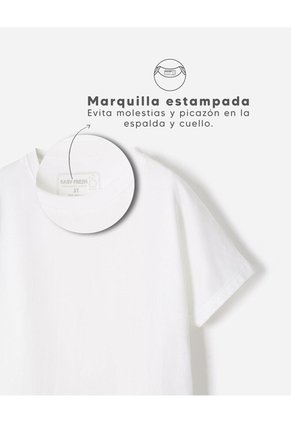 Camiseta Oversize Algodón Blanca Niña Blanco