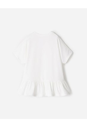 Camiseta Oversize Algodón Blanca Niña Blanco
