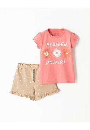 Conjunto Camiseta + Short Niña Rosa