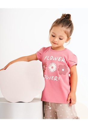 Conjunto Camiseta + Short Niña Rosa